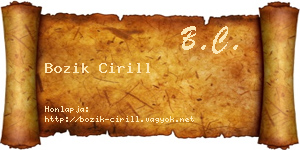 Bozik Cirill névjegykártya